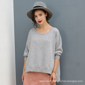 High Quality Pure Cashmere Sweater Pullover Casual Knit Sweater Solid Color